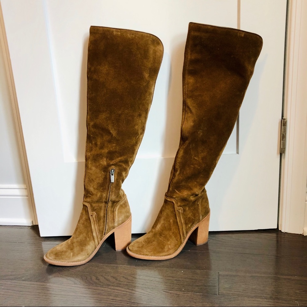 WORN ONCE Over the Knee Suede Boots; Vince Camino